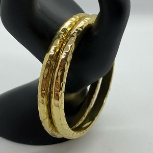 Bangle hammered gold bracelets, 2 pieces